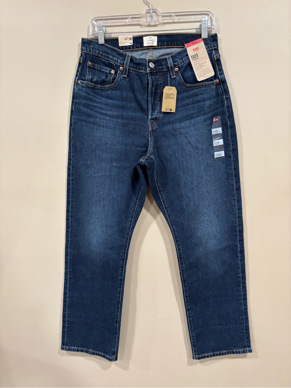 Levi's 501 Curve Jeans Women’s Dark Wash High Rise Stretch Denim Size 31x30 NWT